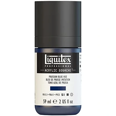 Obrázek Liquitex 2059320 &#039;Liquitex Professional Acrylic kvaš, akrylová barva s kvašovými vlastnostmi, stálá na světle, voděodolná, 59 ml dávkovací láhev Preussisch Blau Imit.