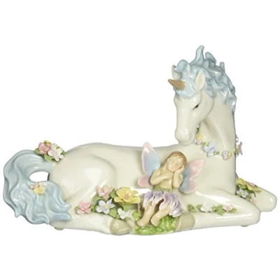 Obrázek CG COSMOS 80076 feines Porzellan Einhorn mit Fee Musical Figur, 20,3 cm