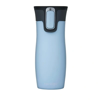 Obrázek Contigo Unisex Adult West Loop Autoseal termopohárek, izolační hrnek z ušlechtilé oceli, bez BPA, cestovní s víkem Easy Clean, udrží teplo až 5 h, 470 ml, Iced Aqua