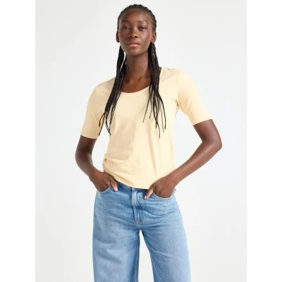 Obrázek Lindex Short Sleeved Jednoduché tričko, Ženy, Velikost: 34, Light beige