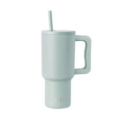 Obrázek Simple Modern Termohrnek s brčkem a rukojetí Izolovaný pohárek z ušlechtilé oceli na pití ledová káva cestovní hrnek dárky pro ženy muže Trek 890 ml Sea Glass Sage