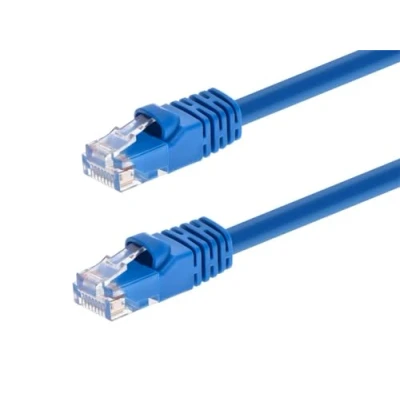 Obrázek Monoprice Cat6 Ethernet propojovací kabel, síťový internetový RJ45, strangovaný, 550 MHz, UTP, čistý holý měděný drát, 24 AWG, 9 m, modrý