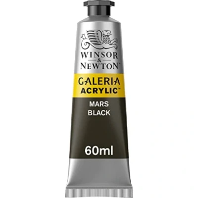 Obrázek Winsor &amp; Newton 2120386 Galeria akrylová barva, vysoká pigmentace, stálá na světle, konzistence, 60 ml tuba Marsově černá