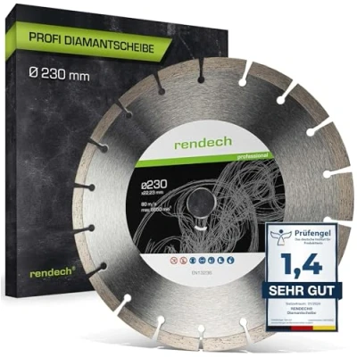 Obrázek Profesionální diamantový kotouč 230 mm na kámen, beton, žulu, cihly atd. s vysokým řezným výkonem rendech® značková kvalita