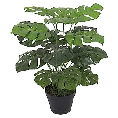 Obrázek Leaf Künstliche Pflanze mit Blättern, Schwarz, Kunststoff, 60 cm Monstera