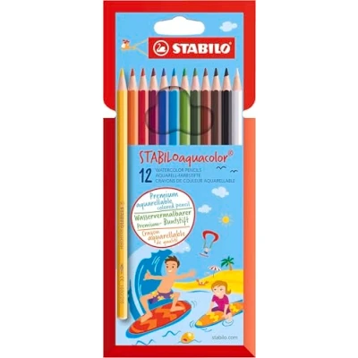 Obrázek Akvarelové pastelky STABILO aquacolor balení 12 ks s různými barvami
