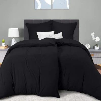 Obrázek Utopia Bedding Ložní prádlo 135 x 200 4dílné mikrovlákno 2 povlečení cm + povlaky na polštář 80 černé