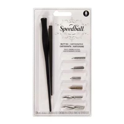 Obrázek Speedball 2965 Mapping Pen Set, Schwarz, 8 teiliges Set