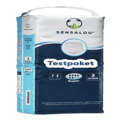 Obrázek Sensalou Inkontinence Plenkové kalhotky Dospělí vel. M L XL Test vzorky jednotlivě pro muže ženy absorpční síla super