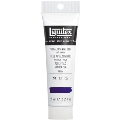 Obrázek Liquitex 1045314 Professional Heavy Body akrylová barva v umělecké kvalitě s vynikající stálostí na světle máslové konzistenci, tuba 59 ml ftalo modrá (odstín červené)