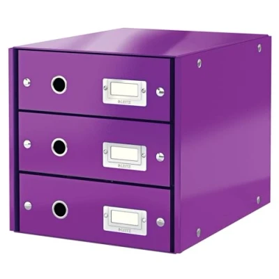 Obrázek Leitz, Zásuvkový box, fialová, 3 zásuvky, A4, Click &amp; Store, 60480062