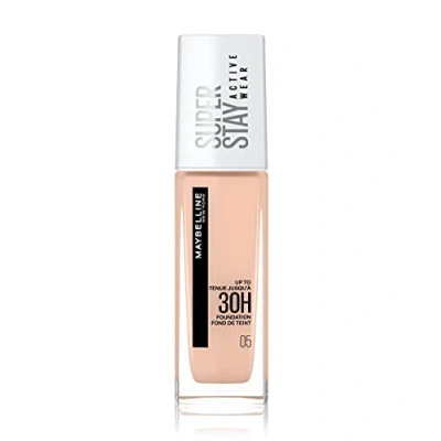 Obrázek Maybelline New York vodotěsný make up, podklad s vysokou krycí schopností, dlouhotrvající up na obličej, Super Stay Active Wear, barva: č. 5 světle béžová (velmi světlá), 1 x 30 ml