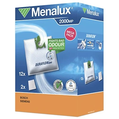 Obrázek Originální značkové zboží Menalux 2000 Megapack, 12 sáčků, vhodné pro Siemens VS 06, 07, VSZ 1, 2, VSZ31, 32, 4, VSQ4GP1264, VS06G2410, VSZ32410, VSQ5X1230, VSZ31455
