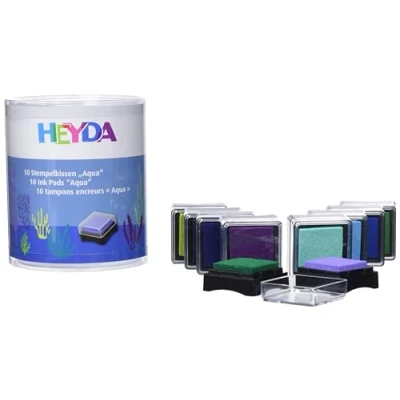 Obrázek Heyda 204888472 Mini sada nástrčných polštářků (Aqua) 3 x cm, 10 modrých odstínů tříděných