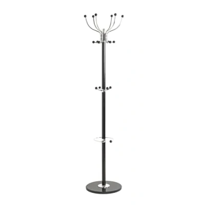Obrázek HAKU Möbel Šatní stojan chrom, černý, mramor, kov rozměry: V 176 cm x Ø 38 cm, styl: moderní