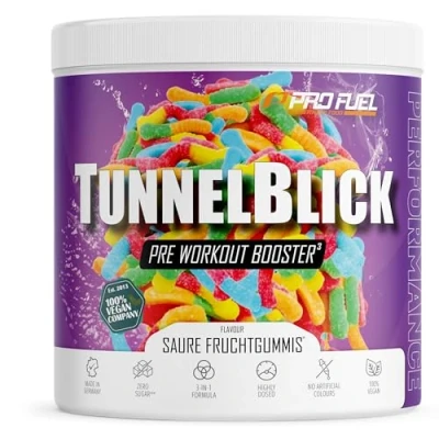 Obrázek Pre Workout booster čisté ovocné gumy 440 g neuvěřitelně chutné tunelové tréninkové s citrulinem, argininem, taurinem, kofeinem, guaranou a hořčíkem optimální vysoká dávka 100%