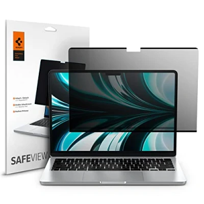 Obrázek Spigen SafeView magnetický ochranný filtr na MacBook Air 13. 6 palců s čipem M3/M2 (od 2022), filtr, ochrana soukromí, před oslněním, proti otiskům prstů