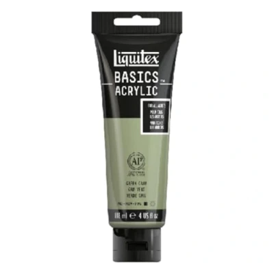 Obrázek Liquitex 8870079 Basics akrylová barva, monopigmentované umělecké pigmenty, stálé na světle, střední viskozita, archivní kvalita, hedvábně lesklý povrch, tuba 118 ml šedozelená