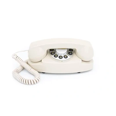 Obrázek ProTelX Audrey Retro telefon s tlačítky, design 1950 let slonovinová barva