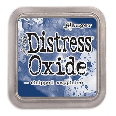 Obrázek Ranger 554284 Dried Marigold a 2x2 Raised Pad, with Water Reactive Dye Ink Tim Holtz Distress Oxide inkoustový polštářek Chipped Sapphire, Orange, 7, 6 x cm