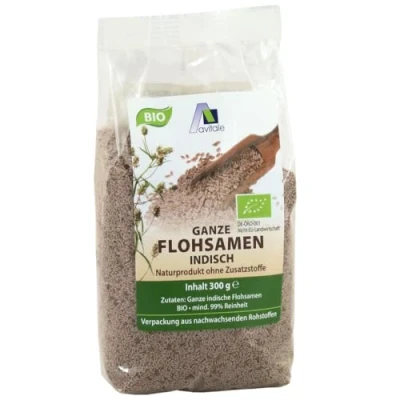 Obrázek Avitale Celá psyllium z Indie, 99% čistota, bohatá na vlákninu, bio zboží testovaná kvalita Indie zabaleno v Německu, balení 1 ks (1 x 300 g)
