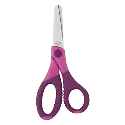 Obrázek WEDO, 771509, WEDO 771509 nůžky pro kutily Gripy 13 cm, zaoblené špičky, nerezová ocel, ergonomické gumové rukojeti, růžová