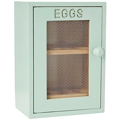 Obrázek apollo THE HOUSEWARES BRAND 2 Tier Egg Storage Cabinet Rack Hevea Wood, velikost 25 x 18 12 cm, holds up to eggs, with magnetic closure, MINT