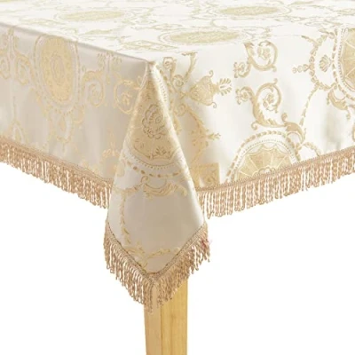 Obrázek Violet Linen Prestige ubrus, damaškový design, obdélníkový, 152,4 x 259,1 cm, béžový