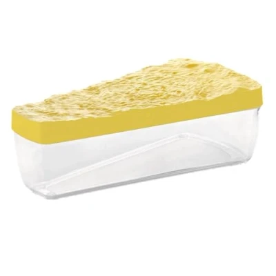 Obrázek Snips Parmezánová dóza 0,90 l Průhledná nádoba se žlutým víkem na sýr Rozměry 22 x 12 7 cm, Made in Italy 21390, 0% BPA plast, 90 ml