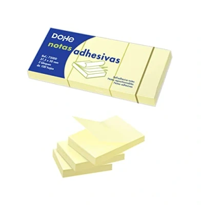 Obrázek DOHE Block mit Wieder abziehbaren Haftnotizen. 3 Blocks á 100 Blatt. Papiergewicht 75 g. Ideal für Büro und Schule.