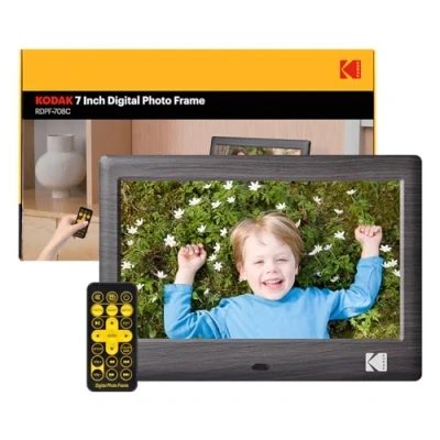 Obrázek 7palcový digitální fotorámeček KODAK, elektronický fotorámeček, IPS obrazovka, foto/hudba/video přehrávač/kalendář/alarm, podpora USB nebo SD karta, automatické otáčení, s dálkovým ovládáním