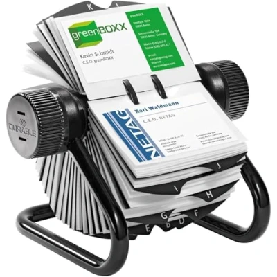 Obrázek Durable Visifix rolovací kartei, pro 400 vizitek, rejstřík A Z, černý, 248101