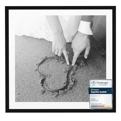 Obrázek CABBEL 1x fotorámeček 60 x cm černý rám 1 balení rámeček na dokumenty, koláž, plakát MDF dřevěný plakátový akrylové sklo Picture Frame, puzzle, obrázky, fotorámečky k zavěšení