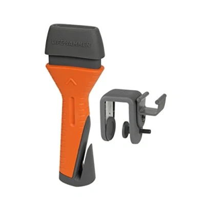 Obrázek LIFEHAMMER EVOLUTION automatické nouzové kladivo pro auto s řezačem pásů a protiskluzovou rukojetí integrovaný bezpečnostní nůž ultra tvrdá keramická hlava kladiva zničí