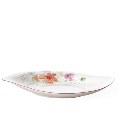Obrázek Villeroy a Boch Mariefleur Basic Serve Salad plochá miska, miska na přílohy saláty, 34 cm, prémiový porcelán, bílá/pestrá