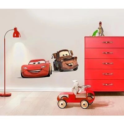 Obrázek Disney tetování na zeď CARS FRIENDS 50 x 70 cm nálepka, nálepka zeď, stěnu, nástěnný obraz, auto, závodní Lightning McQueen, dětský pokoj 14015h
