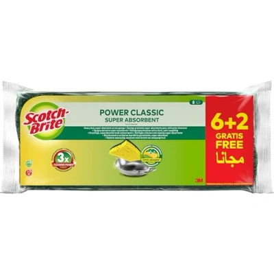 Obrázek Scotch Brite Classic Naturfaser Reinigungsschwamm, 6 Stück + 2 GRATIS Allzweck Schwamm für den Alltag Kratzfrei