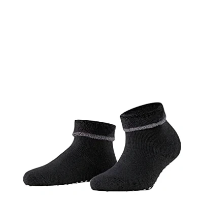 Obrázek ESPRIT Dámské Cozy protiskluzové výstupky na podrážce, chatové ponožky s plyšem, teplé, pohodlné, pro relaxaci, prodyšná vlna zabraňující zápachu, 1 pár, Černá Black 3001