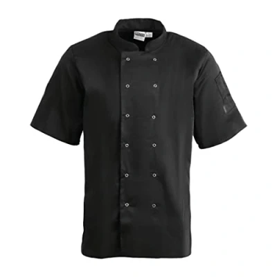 Obrázek Whites Chefs Apparel A439 XXL Vegas kuchařská bunda, krátké rukávy, černá, černá