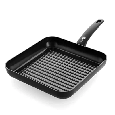 Obrázek GreenPan Cambridge obdélníková grilovací pánev (28 cm), zdravý keramický nepřilnavý povrch, bez PFAS, vhodné na indukci, do myčky nádobí, černá