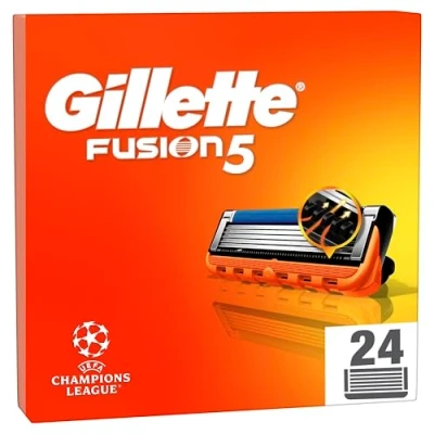 Obrázek Gillette Fusion5 24 náhradních čepelí, s větším kluzným proužkem pro jemné klouzání a 5 břitů neuvěřitelně důkladné pohodlné holení