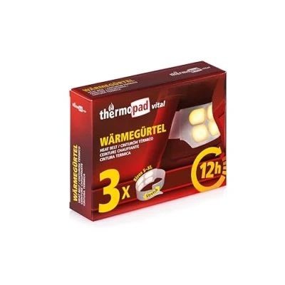 Obrázek Thermopad Ohřívací pás vel. S XL (streč/suchý zip) Originál: 3x Tepelný na 12 hodin I Okamžitě připravený k použití z extra teplých náplastí/ohřívacích polštářků ohřívač