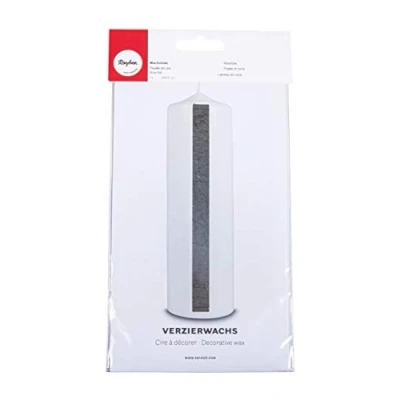 Obrázek Rayher 3103848 Ozdobný vosk, stará stříbrná, dekorační vosková deska 20 x 10 cm, fólie na zdobení svíček,