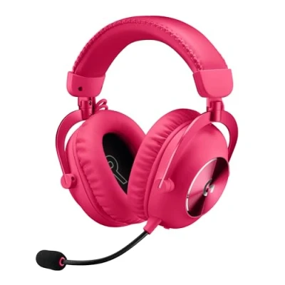 Obrázek Logitech G PRO X 2 LIGHTSPEED Wireless Gaming Headset, odnímatelný boom Mic, 50mm grafenový ovladač, DTS: sluchátka 2.07.1 Surround, Bluetooth/USB/3,5 mm Aux, PC, PS5, PS4 purpurová