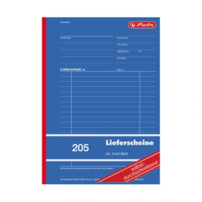 Obrázek Herlitz 883546 kniha dodacích listů A5 205 3x40 listů, propisující