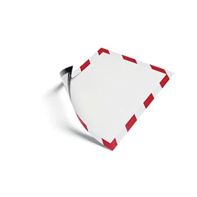 Obrázek Durable Informační rámeček Duraframe Magnetic Security (A4, magnetický pro kovové povrchy) 5 kusů, červená/bílá, 4945132