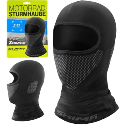 Obrázek SHIMA X Comfort Kukla Motorka Dámy Pánská Balaclava Léto Zima Čepice Pod helmou prodyšná maska rychlé schnutí Outdoor Sports spodní helma (unisex, černá, M L)