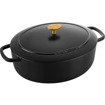 Obrázek BALLARINI Bellamonte zapékací forma, pekáč, Dutch Oven, smaltovaná litina, oválný, 29 cm, 4,5 l, černá