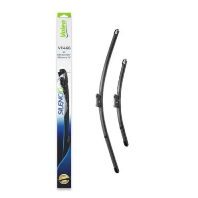 Obrázek VALEO Silencio stěrače VF466 Výkonný, vynikající výhled na silnici, jednoduchá montáž originální ploché listy 650 mm/380 mm přední sada se 2 574666