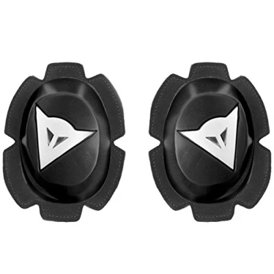 Obrázek Dainese Pista Knee Slider High Durability, polyuretan motocykl chránič kolen, mimořádná tloušťka pro dlouhou životnost, závodní dráhy motocyklu jezdec se suchým zipem, černá/bílá